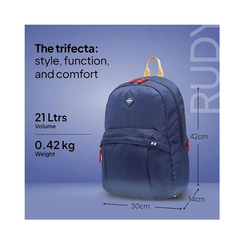 American Tourister RUDY Small Size Polyester Causal Backpack with Security Zip- Black