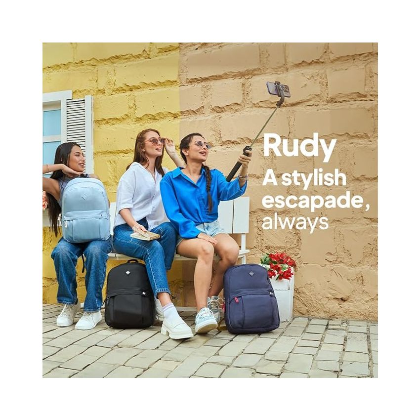 American Tourister RUDY Small Size Polyester Causal Backpack with Security Zip- Black