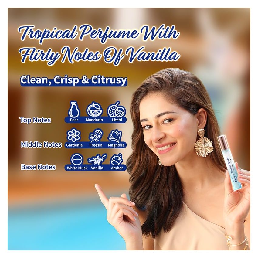 Plum BodyLovin' Hawaiian Rumba Eau De Perfum (Parfum) | Long Lasting & Premium Beachy Fragrance | Luxury Perfume for Women | Mandarin, Gardenia & Vanilla Notes | Travel Friendly | High On Fun - 15ml