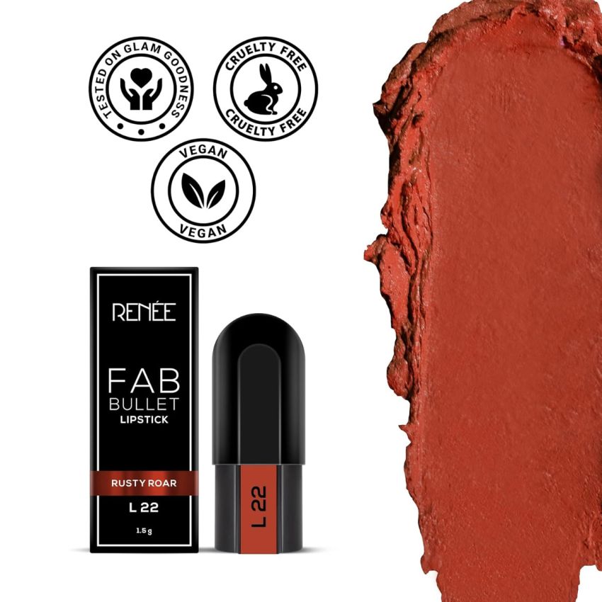 RENEE Matte Fab Bullet L 22 Rusty Roar 1.5 Gm - You Can Also Refill Your Fab5 Lipstick With This Bullet of Your Choice