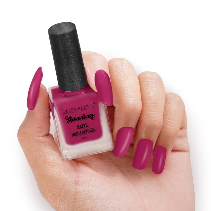 Swiss Beauty Stunning Nail Lacquer | Chip Resistant, Quick drying nail paint | Highly Pigmented with high shine Nail polish | Shade - Ruter, 10gm