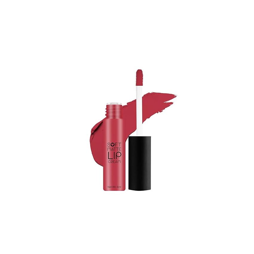 Swiss Beauty Soft Matte Lip Cream Weightless Lipstick | Long Lasting Lipstick With Velvety Finish | Shade- Vivid Red, 6ml
