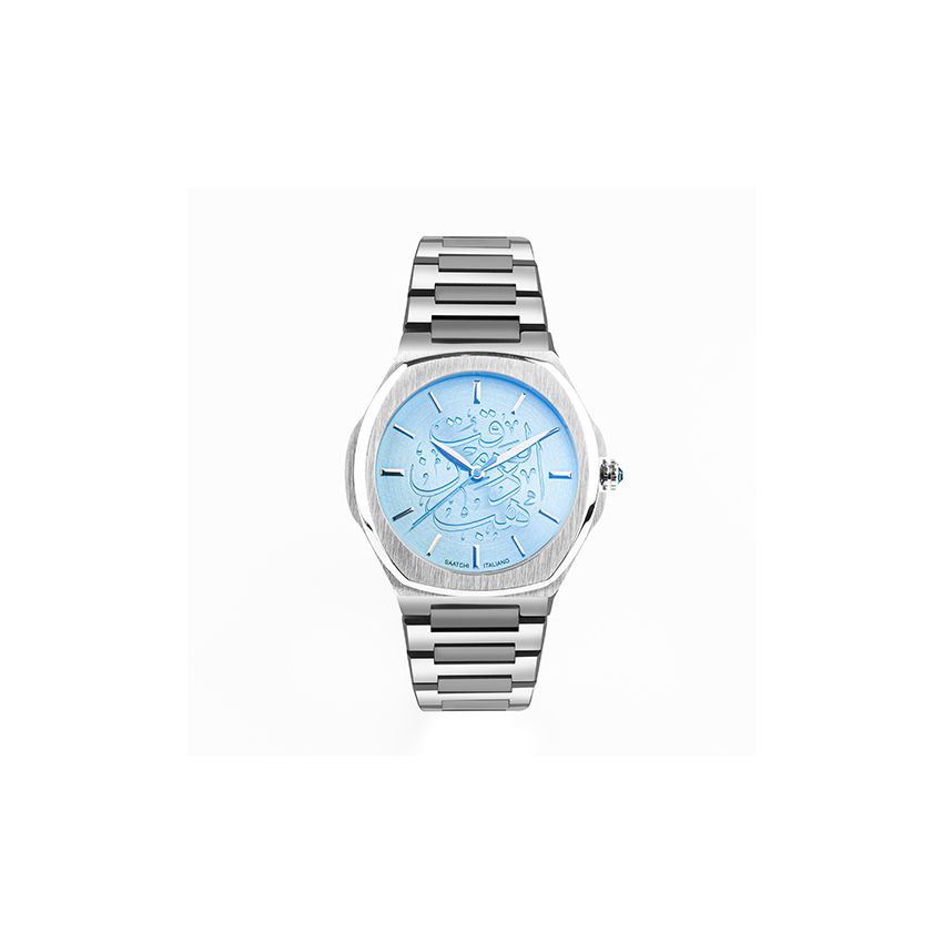 SAATCHI SUPER SLIM Aquamarine Gem watch