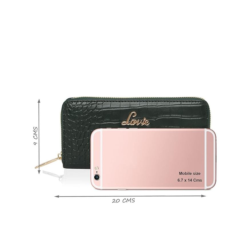 Lavie Women's Glossy Sacy Zip Around Wallet | Ladies Purse Handbag