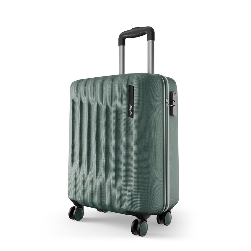 Safari Cabin Ray Neo 8 Wheels 55cm Trolley Bag, Hard Case Polycarbonate, Carry On 360 Degree Wheeling Luggage for Men & Women, Travel Bag, Suitcase for Travel, Trolley Bags for Travel, Sage Green

