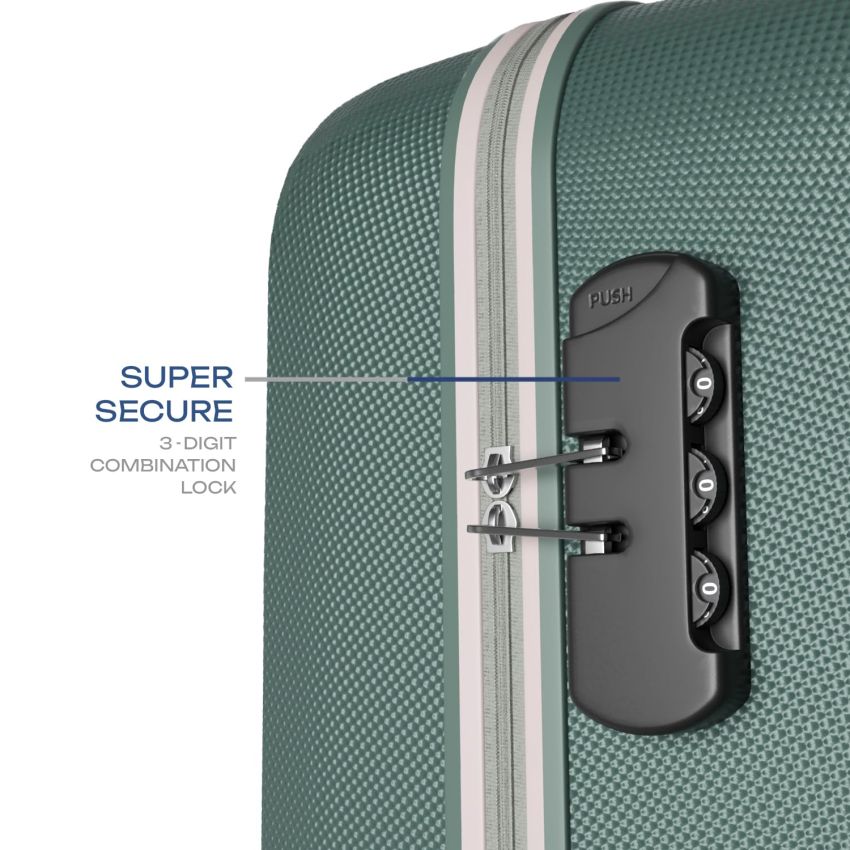 Safari Cabin Ray Neo 8 Wheels 55cm Trolley Bag, Hard Case Polycarbonate, Carry On 360 Degree Wheeling Luggage for Men & Women, Travel Bag, Suitcase for Travel, Trolley Bags for Travel, Sage Green
