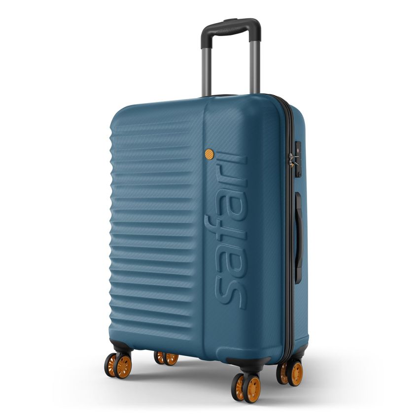 Safari Large Polycarbonate Spinner Wheels Insignia 8 Wheels 81cm Size Check-in Trolley Bag, TSA Lock, Hard Case, XL Size International Travel Luggage, Suitcase for Travel, Ink Blue
