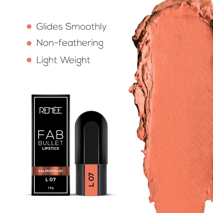 RENEE Fab 5 Refill Bullet Matte Lipstick, L 07 Salmon Slay 1.5gm