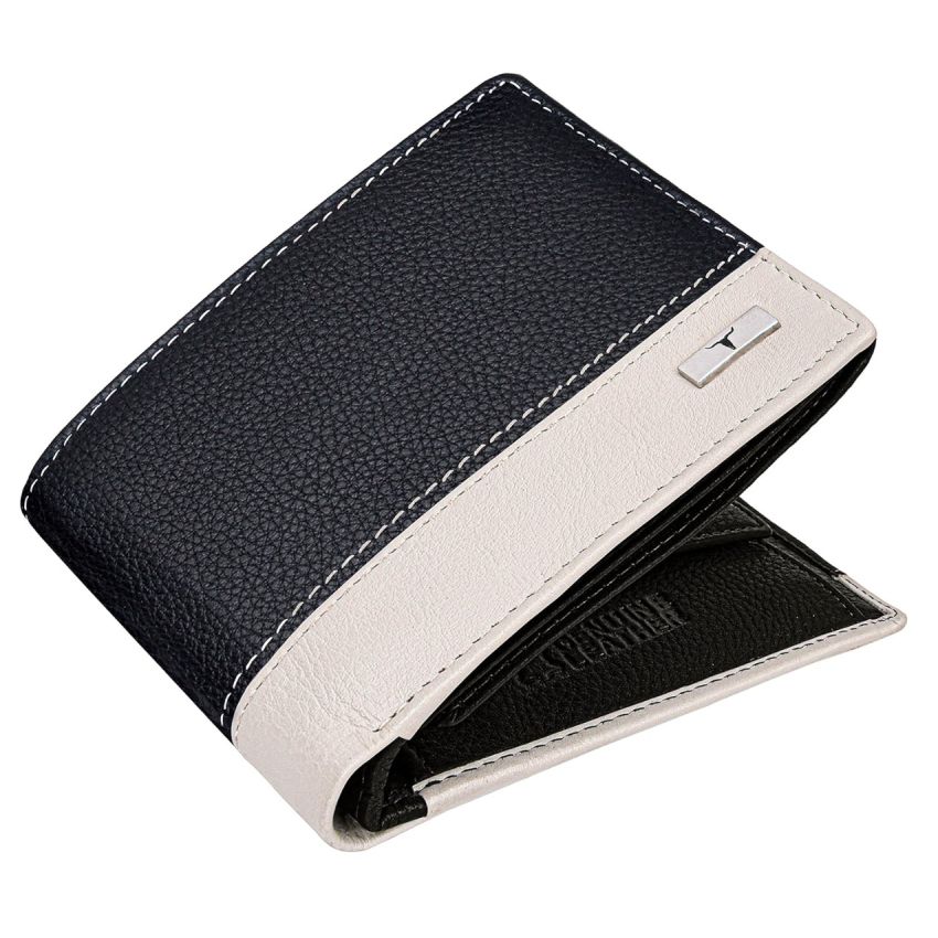 URBAN FOREST Seattle Black/Sand Leather Wallet for Men