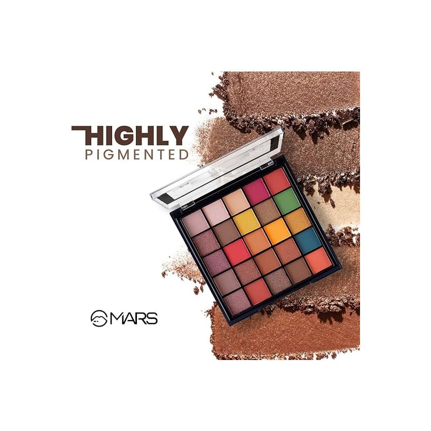 MARS Makeup Kit For Women - 25 Shades Eyeshadow Palete With Blush,Highlighter,Bronzer,& 7 Shades Lip Palete With Dual Applicator For Lipstick&Eyeshadow|40 Gm|01-Shade