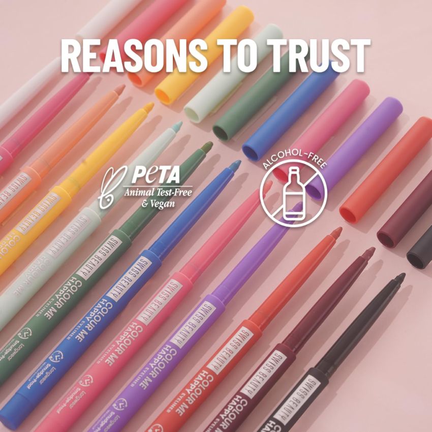 SWISS BEAUTY Color Me Happy Matte Pencil Eyeliner Sb-950-08 1.0 Nos Box, Purple