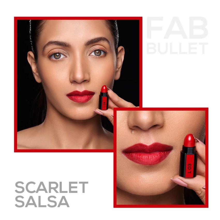 RENEE Fab 5 Refill Bullet Matte Lipstick, L 03 Scarlet Salsa 1.5gm