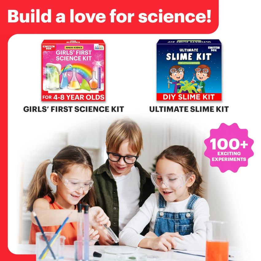 Einstein Box Junior Science Gift Set for Girls |Birthday Gift for Girls Ages 4,5,6,7,8 Years | 2-in-1 Set of Learning & Education Kit |