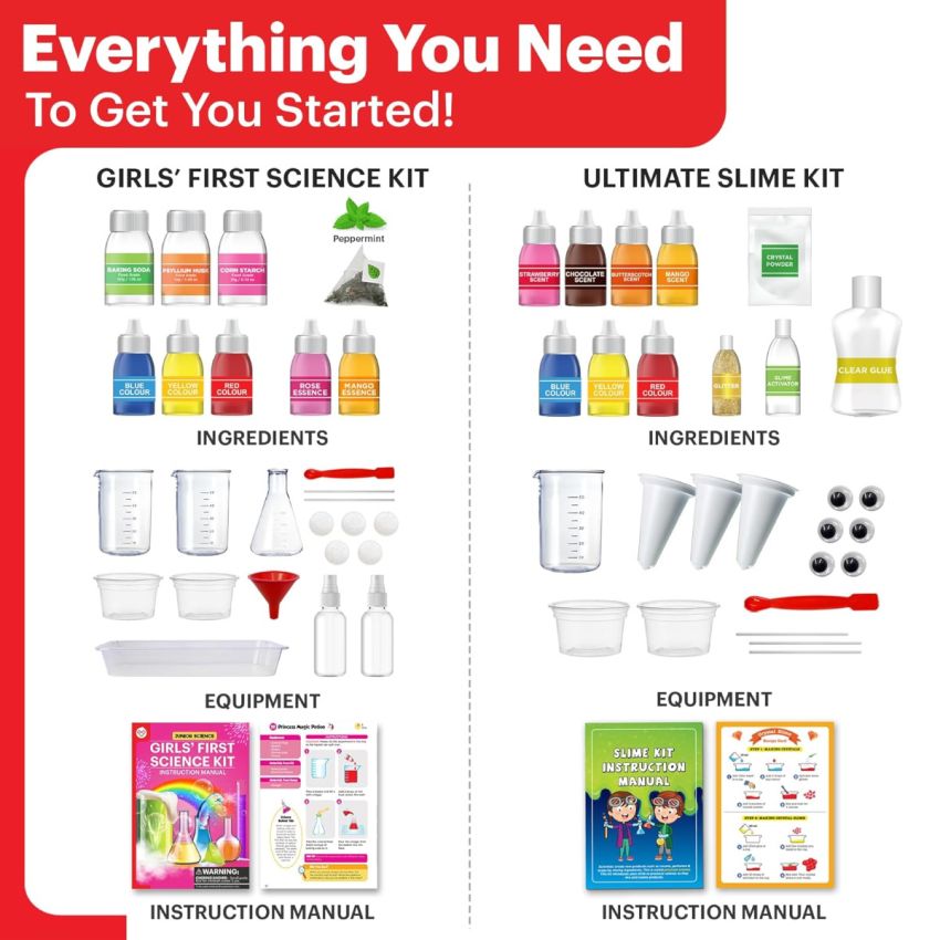 Einstein Box Junior Science Gift Set for Girls |Birthday Gift for Girls Ages 4,5,6,7,8 Years | 2-in-1 Set of Learning & Education Kit |