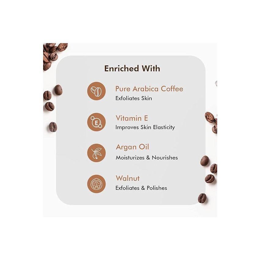 mCaffeine Coffee Tan Removal Face Scrub (100gm) | Exfoliate Scrub | Blackhead Remover, Whitehead Remover, Dead Skin Remover, Detan Pack | Caffeine & Walnut Scrub for Face | Face Scrub For Women & Men