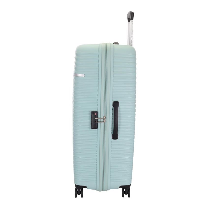 American Tourister Liftoff 79 Cms Large Check-in Polypropylene Hard Sided Double Spinner 4 Wheel Luggage/Trolley Bag/Suitcase (Seafoam Blue)