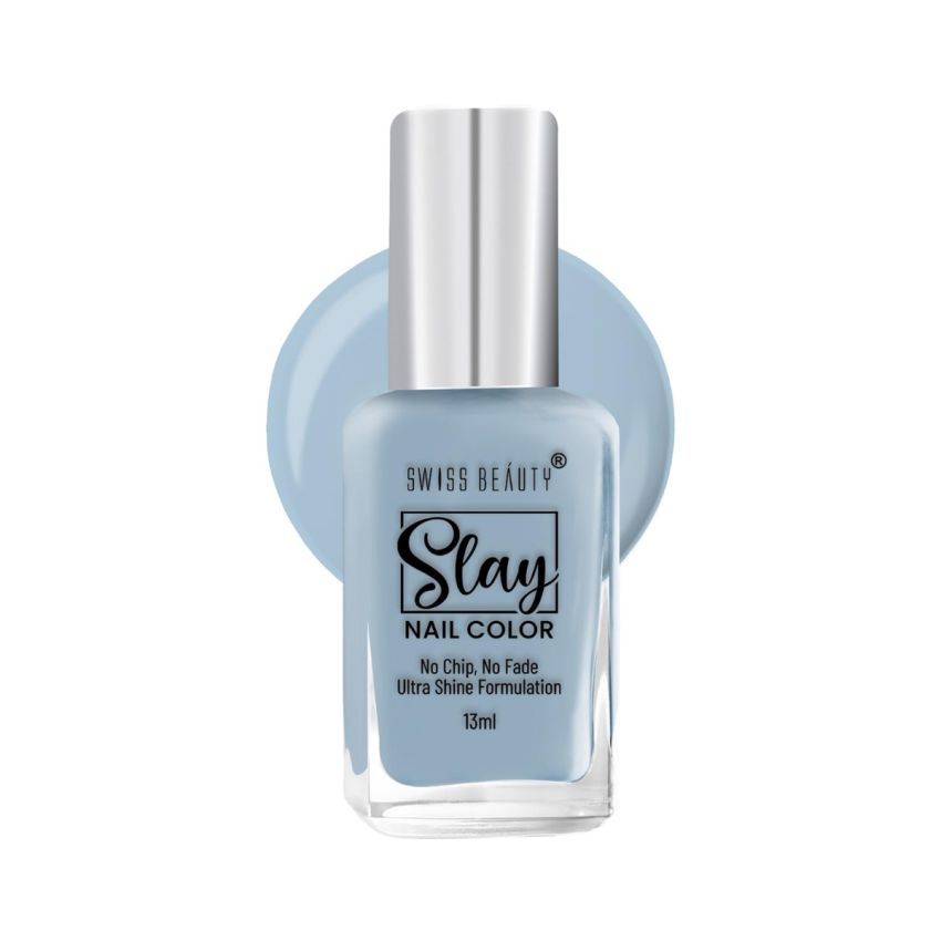 Swiss Beauty Slay Nail Color | Glossy Finish, Long Lasting Nail Paint| Chip resistant, Quick drying Nail Polish | Shade- Sea Bed, 25Ml
