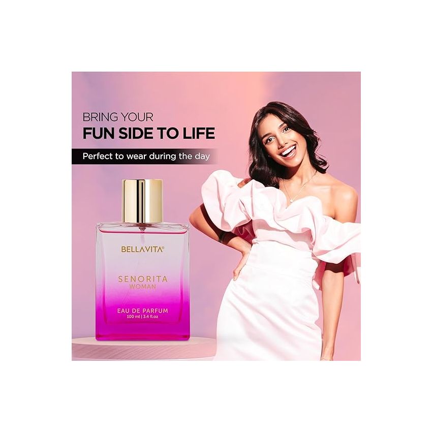 Bella Vita Luxury Senorita Woman Eau De Parfum Perfume with Yuzu, Lotus, Magnolia, Musk|Premium, Long Lasting Floral, Fruity Fragrance for Women 100ML