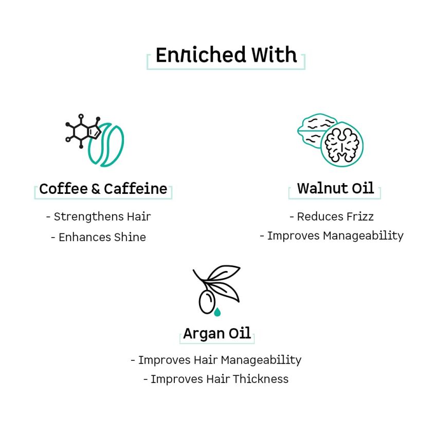 mCaffeine Hair Serum for Hair Fall Control for Men & Women | Lightweight & Non Sticky Serum with Walnut Oil & Argan Oil | SLS & Paraben Free - 50ml