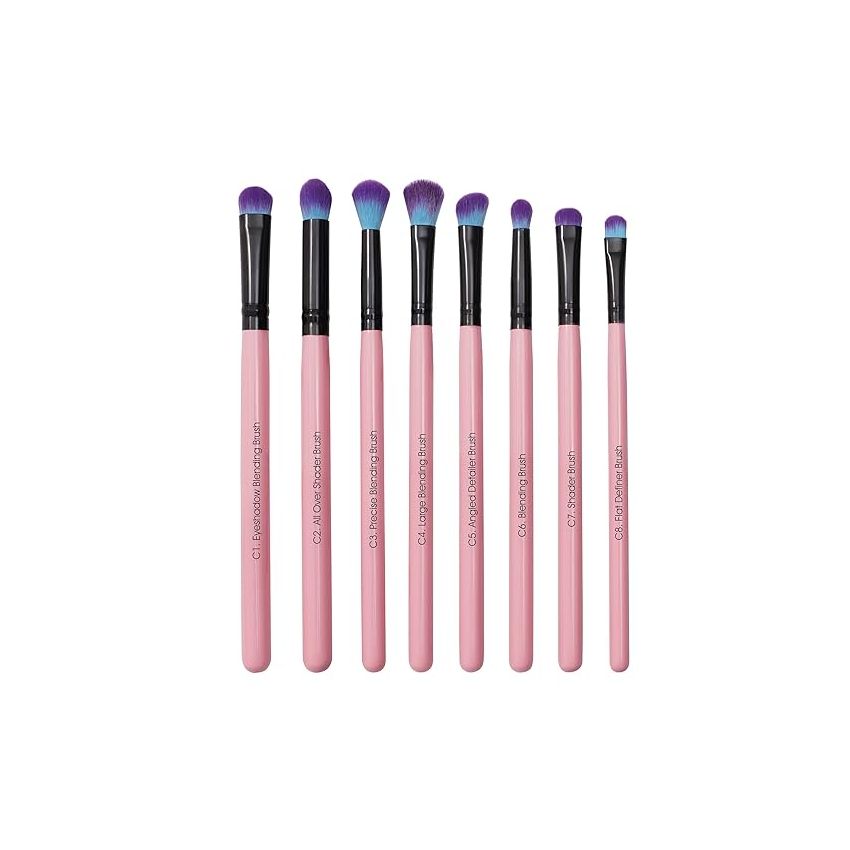 Swiss Beauty Pro Eye Brush Set With Ultra-Soft Bristles, 8 Brush Set For Eye Makeup, 8 Pcs