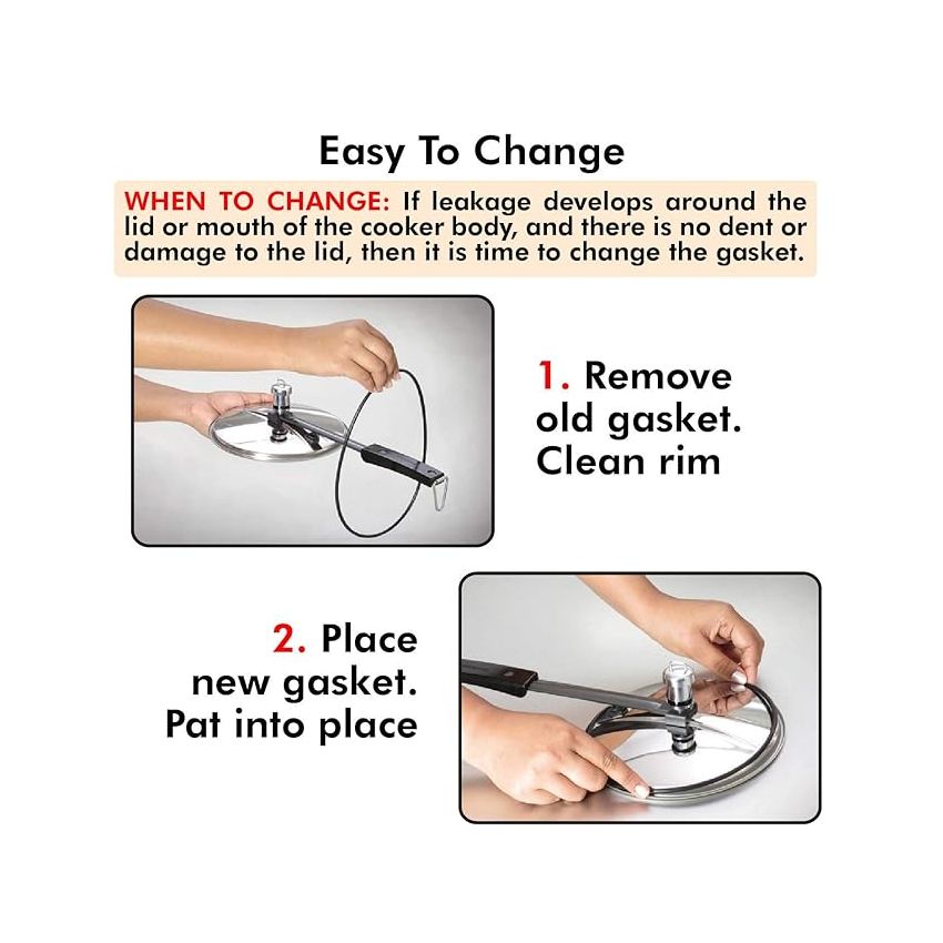 Hawkins Gasket For 3.5 Liter To 8 Litre Except Wide Hawkins Pressure Cookers | 3 Liter To 7 Litre Hawkins Stainless Steel Pressure Cookers |Contura Pressure Cookers (Std Gasket SG)