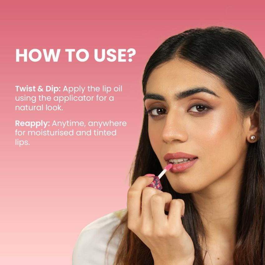 Swiss Beauty Dip Tint Colour Changing PH Lip Oil | With Vitamin E for Long-Lasting Nourishment and Hydration| Soft and Natural Pink Lips | Shade- Peach, 3ml