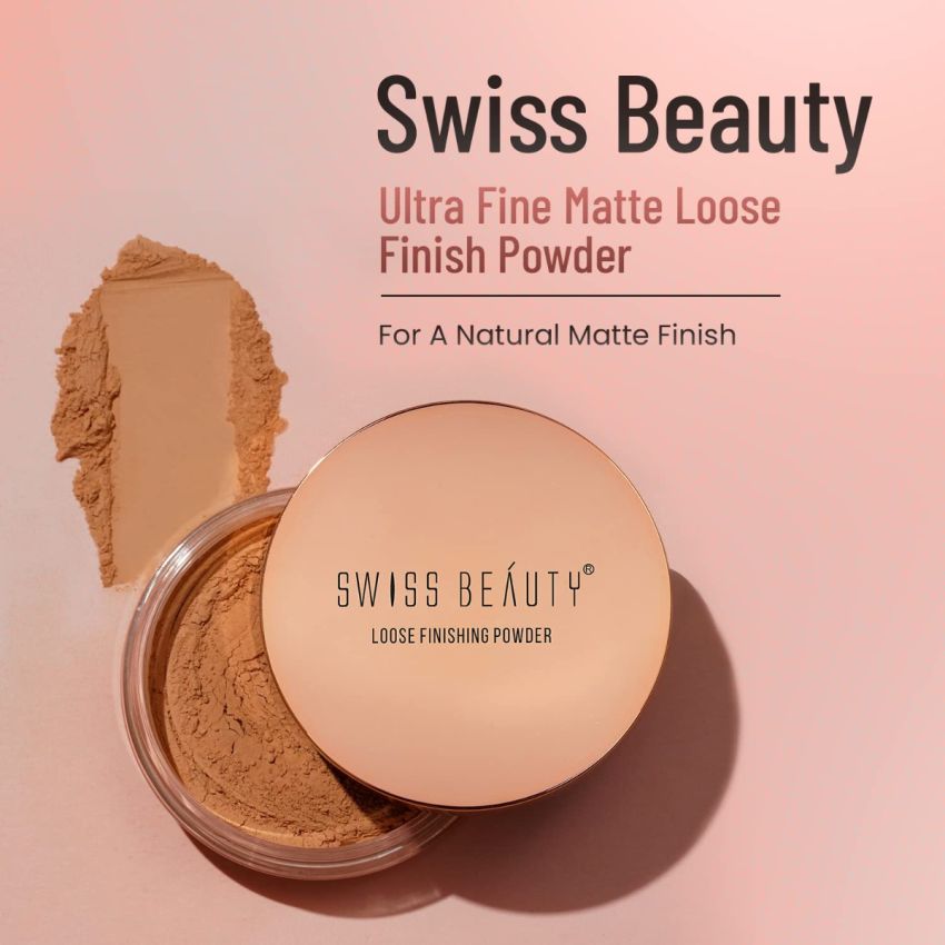Swiss Beauty Ultra Fine Loose Finish Powder, Face Makeup, Shade-04, 8gm