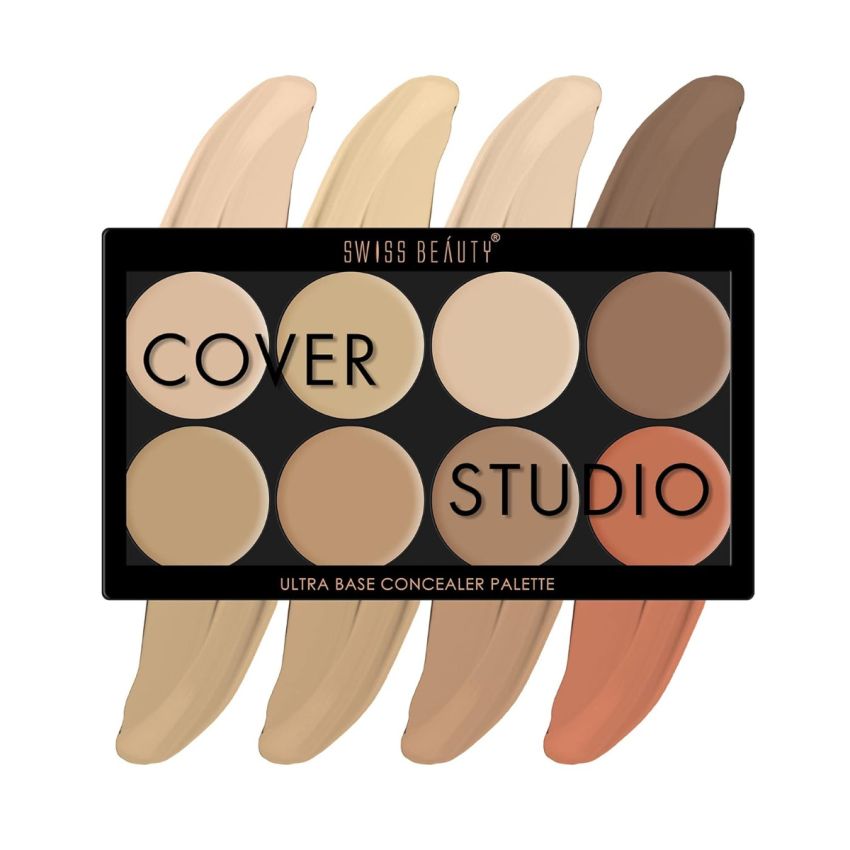 Swiss Beauty Ultra Base Concealer Palette | Light Weight Multi-Purpose Concealer Color Corrector Palette | Shade-02,19g