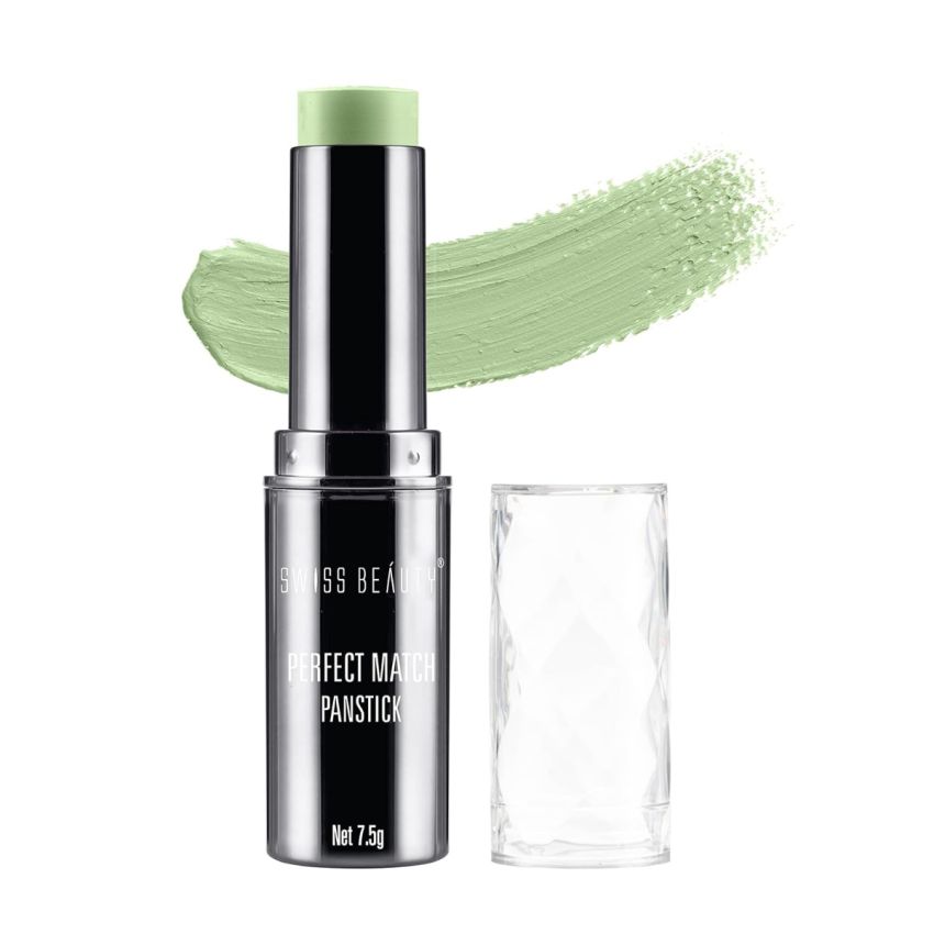 Swiss Beauty Perfect Match Panstick Foundation | Lightweight, Full Coverage Foundation With Natural And Dewy Finish For Face Makeup| Easy To Apply With Hand Stick Applicator | Shade-08, 7.5Gm |