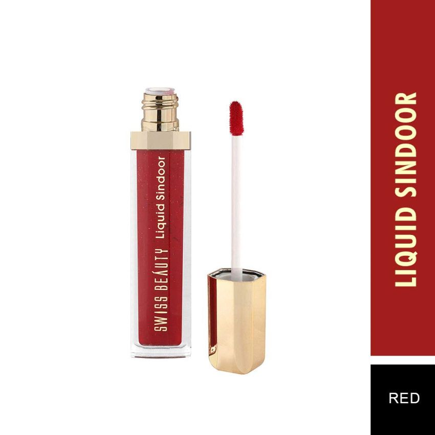 Swiss Beauty Bridal Glam Liquid Sindoor Waterproof, Shade- Red, 8ml