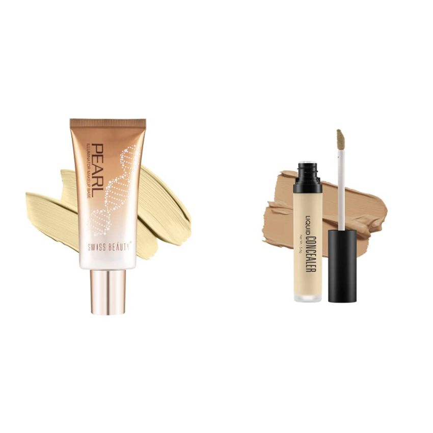 Swiss Beauty Foundation Pearl Illuminator Liquid Highlighter With Radiance Finish | Waterproof, Easily Blendable Illuminator For Face Makeup | Shade -02, 35Gm |