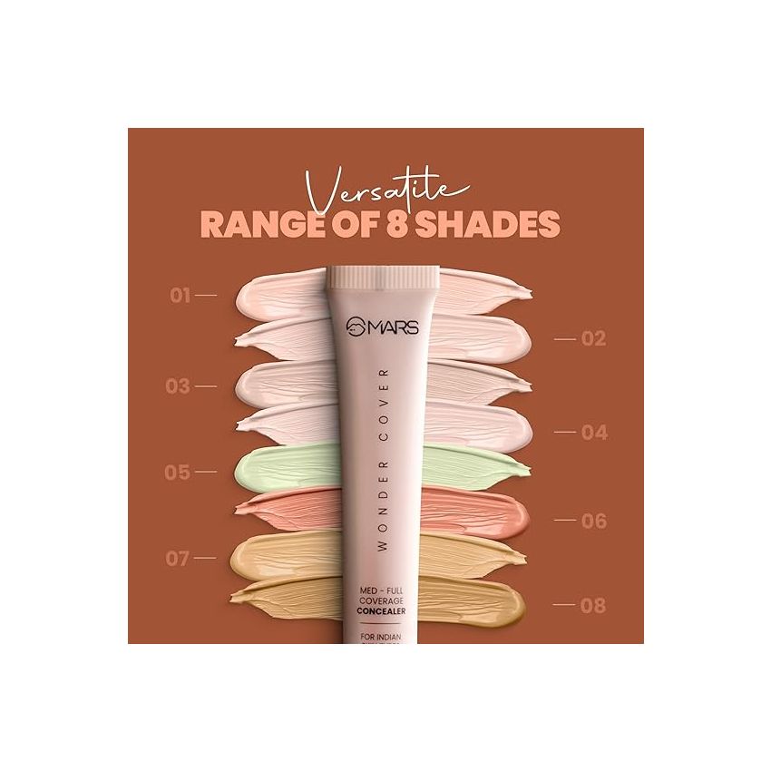 MARS Wonder Cover Liquid Concealer | Creaseproof & Easy to Blend Concealer for Face Makeup (12ml)-SHADE-01