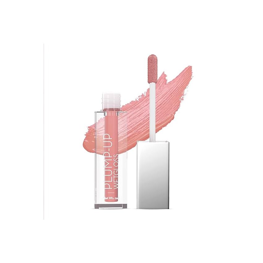 Swiss Beauty Plump-Up Wet Lightweight Lip Gloss With High Shine Glossy Finish For Fuller And Plump Lips | Shade- Barely There, 2Ml|