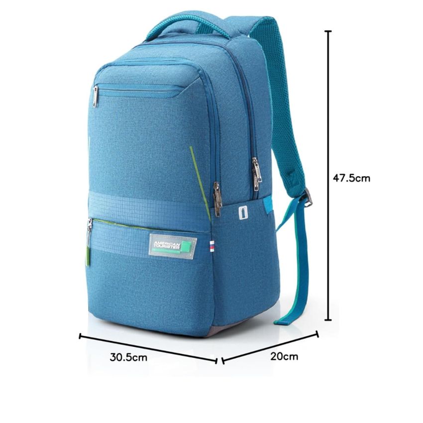 American Tourister Shaw Large Office Laptop Bag, 23 Ltrs bag for men, School Bag Gift for Men Women Boys Girls Teal, with Internal Organizer, Rugged Zips 17'' inch Laptop compatible