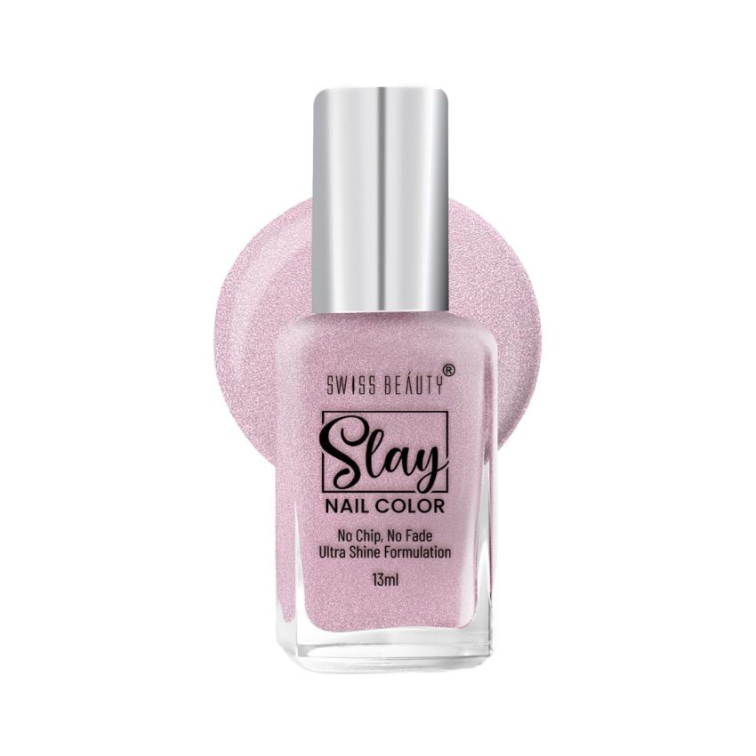 Swiss Beauty Slay Nail Color | Glossy Finish, Long Lasting Nail Paint| Chip resistant, Quick drying Nail Polish | Shade- Sheer Elegance, 25Ml