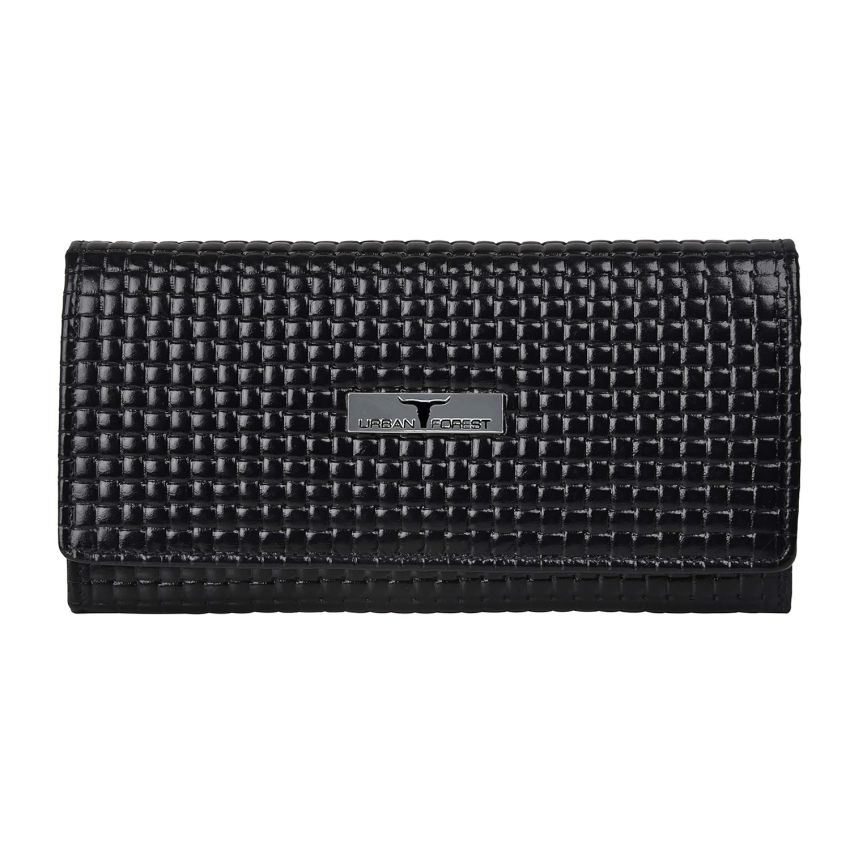 URBAN FOREST Sherry Printed Black & Red Leather Wallet for Women