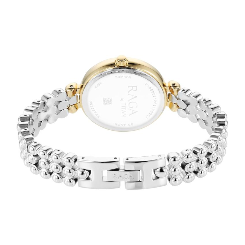 Titan Raga Showstopper Quartz Analog Silver Dial Metal Strap Watch for Women-NS95262BM01/NT95262BM01