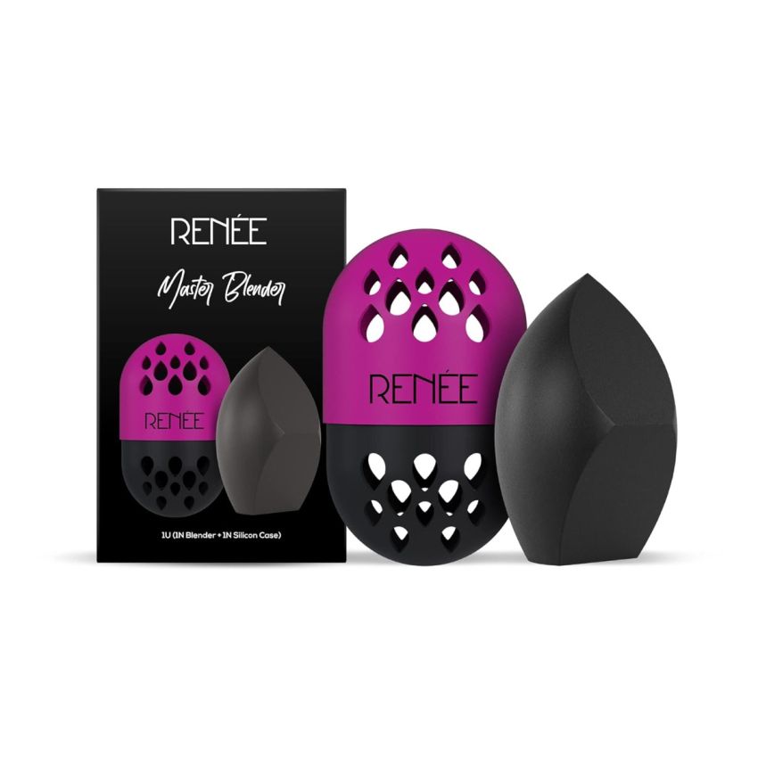 RENEE Master Blender 1Pc, 3-cut Saves Up to 60% Makeup | For Effortless Application of Dry & Wet Makeup | Comes With Airy & Travel-Friendly Silicone Case | For All Makeup Formulations | Cruelty-Free