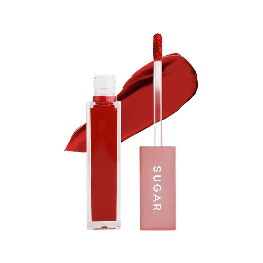 SUGAR Cosmetics Mettle Liquid Lipstick for Women | Highly Pigmented | Transferproof & Long Lasting | 7ml - 04 Sirius (Cherry Red)