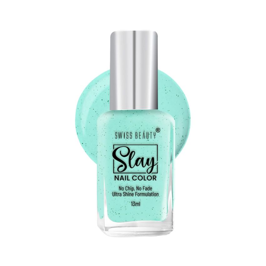 Swiss Beauty Slay Nail Color | Glossy Finish, Long Lasting Nail Paint| Chip resistant, Quick drying Nail Polish | Shade- Sky Up, 25Ml