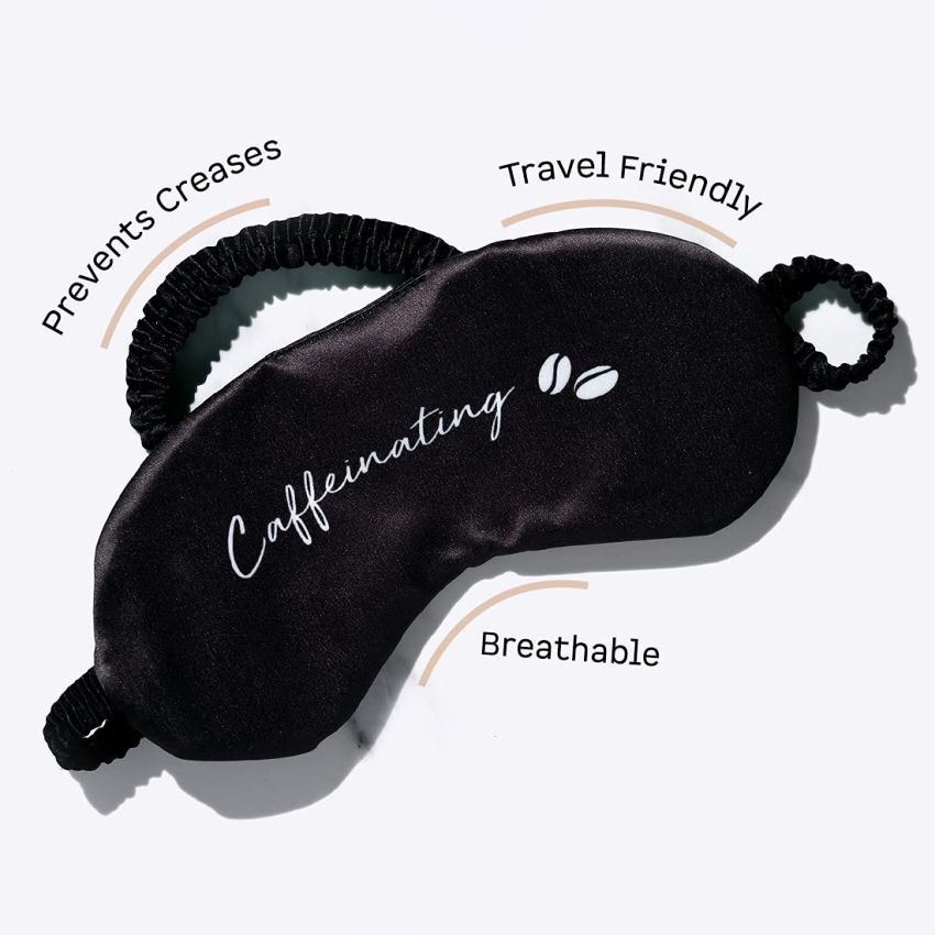 mcaffeine Caffeinating Sleeping Eye Mask, Breathable, Lightweight & Ultra-Comfortable, Gender Neutral & Travel Friendly, Made Of Pure Mulberry Silk