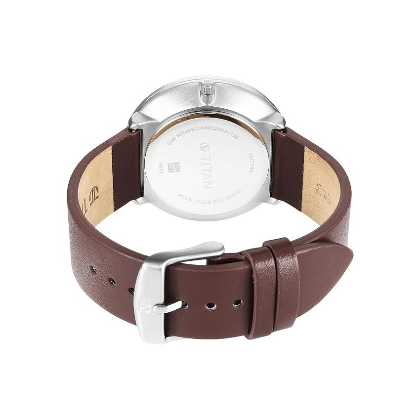 Titan Slim Quartz Multifunction Blue Dial Quartz Stainless Steel Strap Watch for Men-NS1877SL01