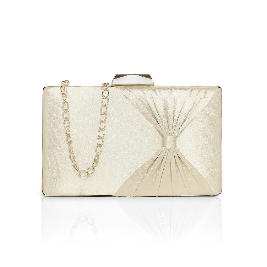 Lavie Women's Bow Frame Clutch Bags | Detachable Chain Sling Strap | Ladies Purse Wallet