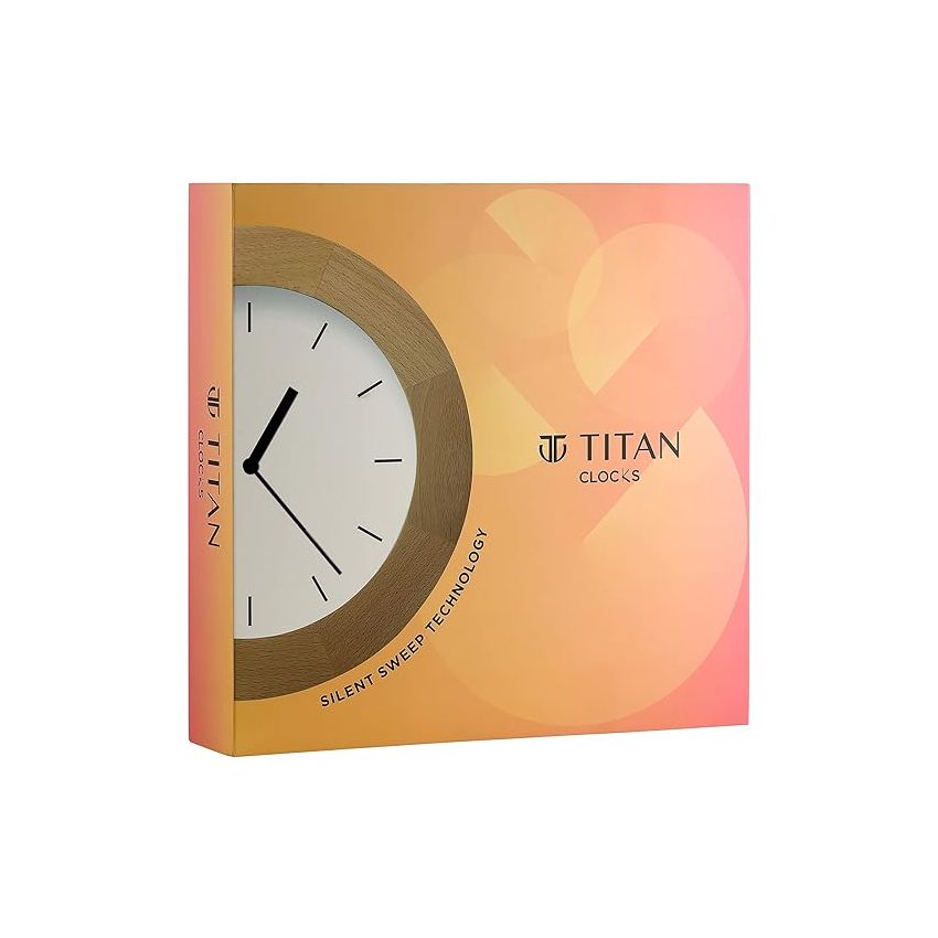 Titan Contemporary Wall Clock with Silent Sweep Technology - 30 Cm X 30 Cm (Medium)(Plastic) - Analog, Silver