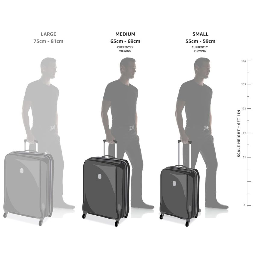 American Tourister Ivy 2 Pc Set 55 Cms & 68 Cms Small & Medium Polypropylene (PP) Hard Sided Spinner Wheels Luggage/Trolley Bag with TSA Lock (Blue)