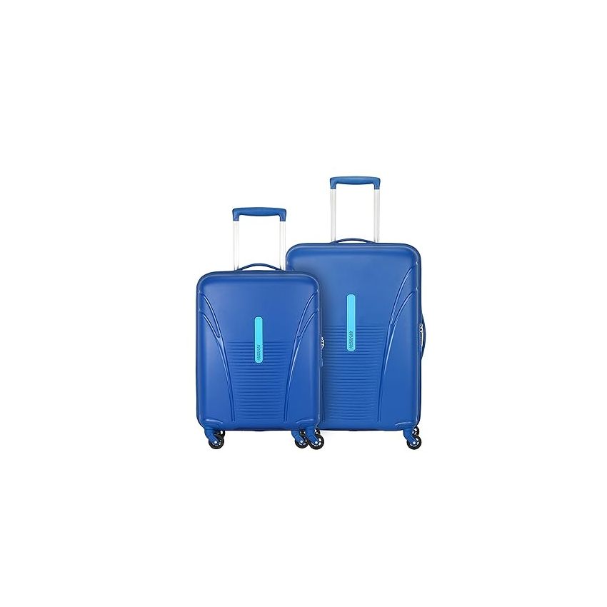 American Tourister Ivy 2 Pc Set 55 Cms & 68 Cms Small & Medium Polypropylene (PP) Hard Sided Spinner Wheels Luggage/Trolley Bag with TSA Lock (Blue)