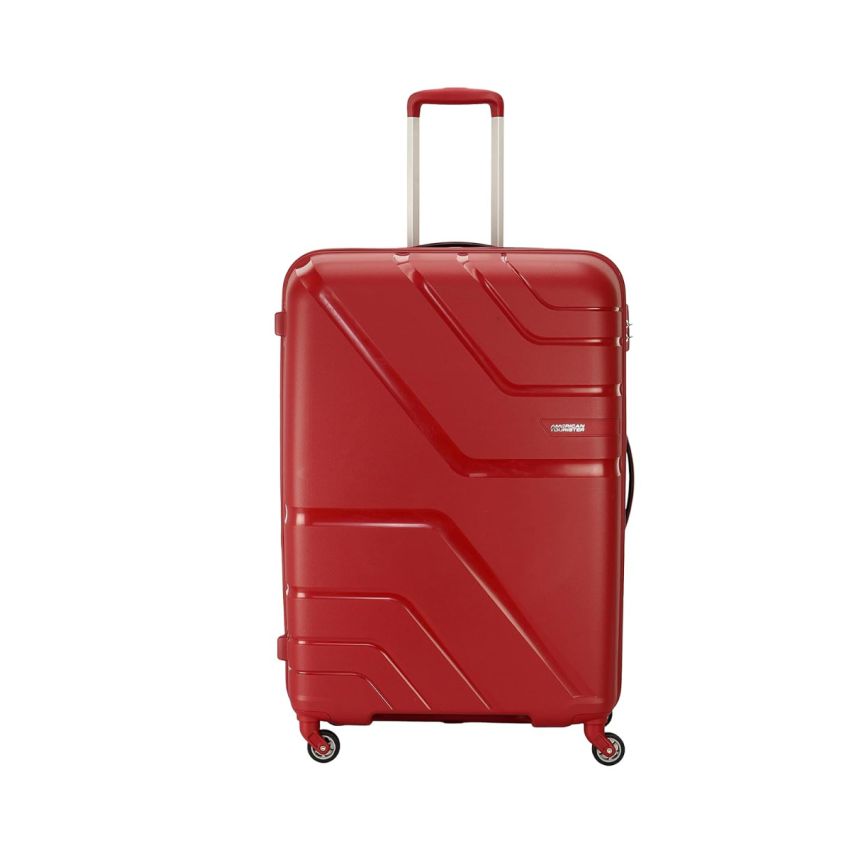 American Tourister Upland Spinner 55 Cms Polypropylene Hardsided Small Cabin Luggage|Speed_Wheel 8 Wheel Suitcase|Trolley Bag, Formula Red