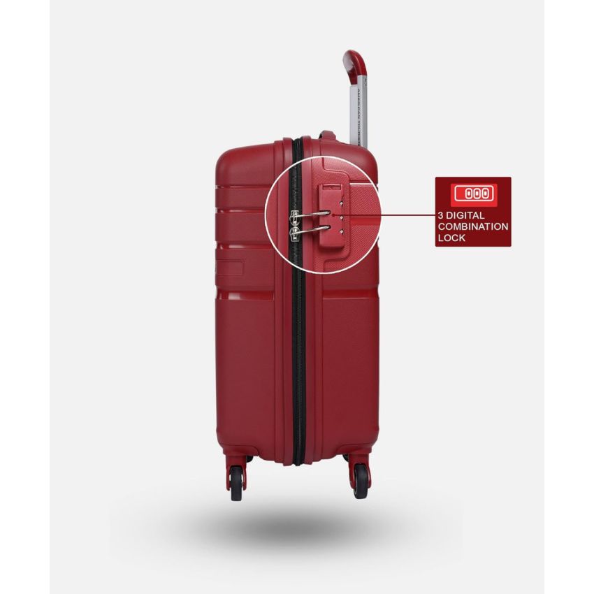 American Tourister Upland Spinner 55 Cms Polypropylene Hardsided Small Cabin Luggage|Speed_Wheel 8 Wheel Suitcase|Trolley Bag, Formula Red