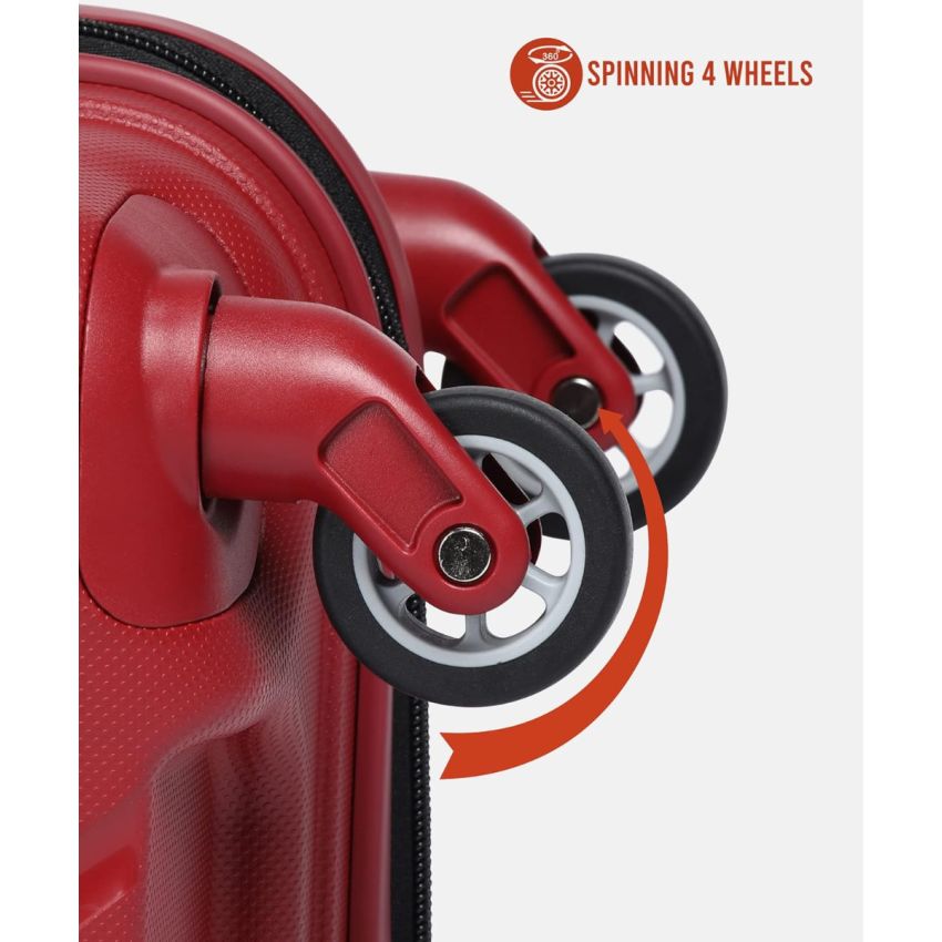 American Tourister Upland Spinner 55 Cms Polypropylene Hardsided Small Cabin Luggage|Speed_Wheel 8 Wheel Suitcase|Trolley Bag, Formula Red
