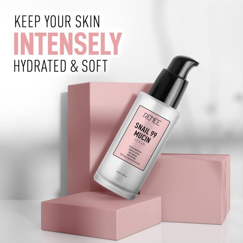 RENEE Snail 99 Mucin Serum for Face - Contains 99% Snail Secretion Filtrate & Hyaluronic Acid - Intense Hydration, Blemishes, Wrinkles & Spot Correction, Anti Ageing, Skin Firming - All Skin Types